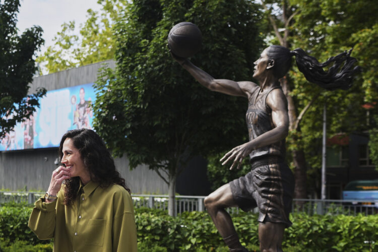 Seattle Storm 4-time WNBA Champion Sue Bird statue unveiled outside Climate Pledge Arena